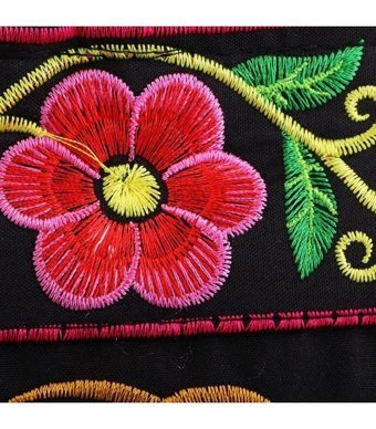 Magideal Suntek Vintage Stil Etnik Nakış EÇokRenkli2 Kadın Omuz Çantası Çok Renkli