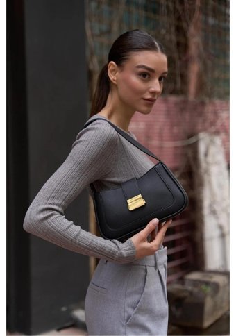 Gülşah Çaptı Bag Kısa Kadın Omuz Çantası Siyah
