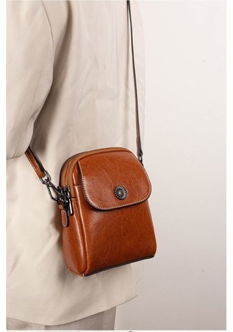 Jzcat Hakiki Deri Dana Derisi Moda Retro Kadın Omuz Çantası Yeşil