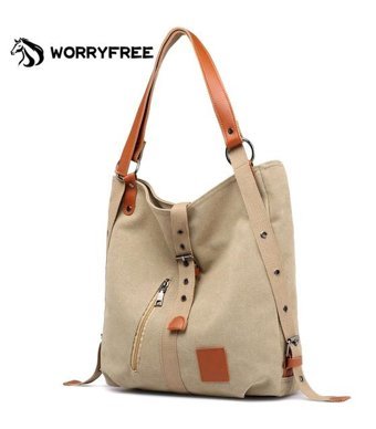 Worryfreeshopping Kanvas Kadın Omuz Çantası Haki