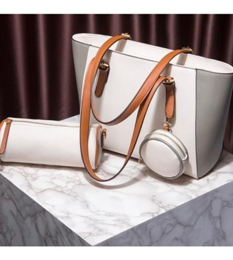 Cbtx Global 3'Ü 1 Arada Moda Basit Büyük Kapasiteli Kadın Omuz Çantası Lacivert