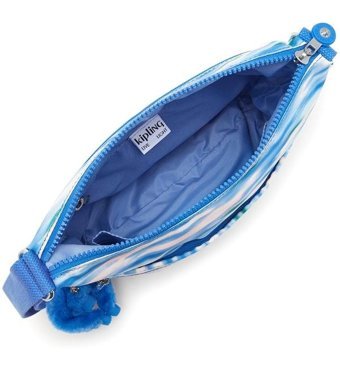 Kipling Arto Desenli Dıluted Kadın Omuz Çantası Beyaz - Mavi