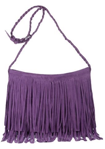 Happyplanet KkaOi Püsküllü Retro Kadın Omuz Çantası Mor