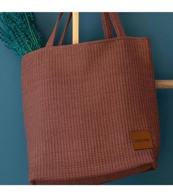 Gold Cotton Waffle Dione Kadın Omuz Çantası Kahverengi