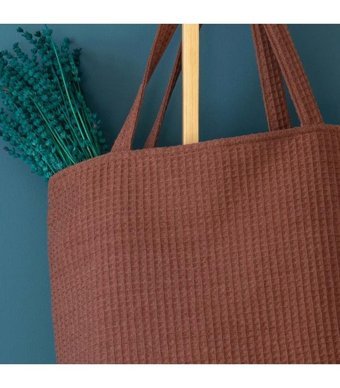 Gold Cotton Waffle Dione Kadın Omuz Çantası Kahverengi