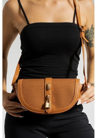 Valu Accessorize Kilit Detaylı Kadın Omuz Çantası Taba