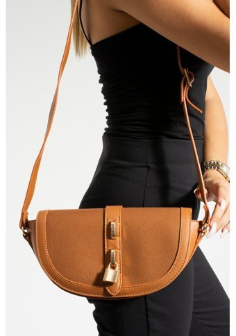 Valu Accessorize Kilit Detaylı Kadın Omuz Çantası Taba