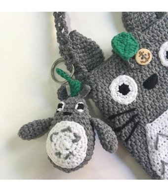 Ya Da Tasarım Totoro Ve Süsü Kadın Omuz Çantası Gri
