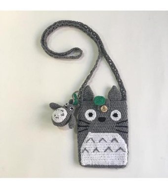 Ya Da Tasarım Totoro Ve Süsü Kadın Omuz Çantası Gri