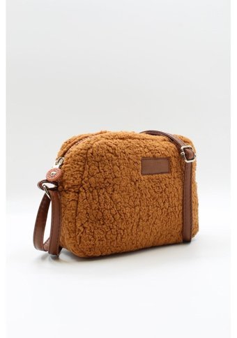 Nothing Kürklü Peluş Mini Urban Kadın Omuz Çantası Taba