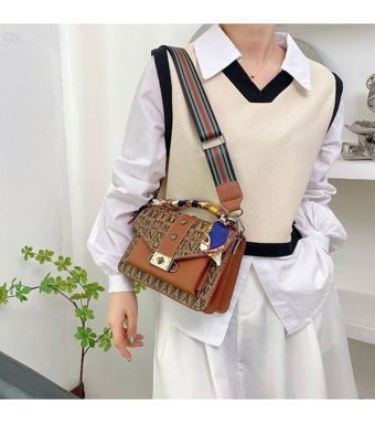 Cbtx Global Yeni Moda Kare Kadın Omuz Çantası Kahverengi