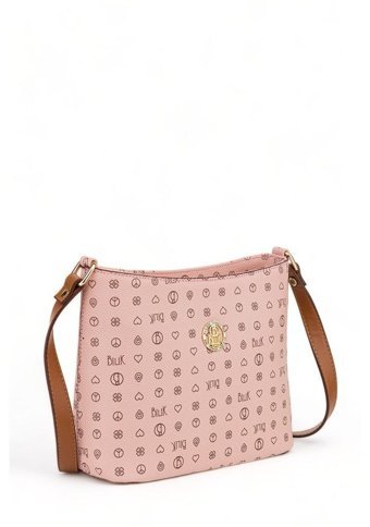 Bilik Deri Monogram Nv 1008 Kadın Omuz Çantası Pembe - Taba