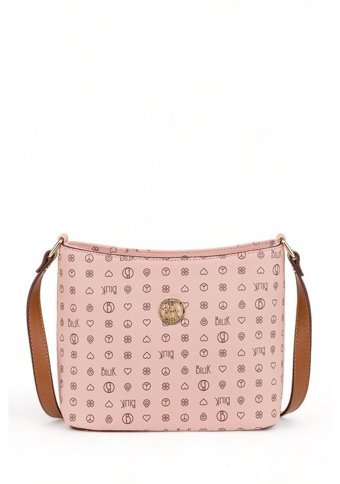 Bilik Deri Monogram Nv 1008 Kadın Omuz Çantası Pembe - Taba