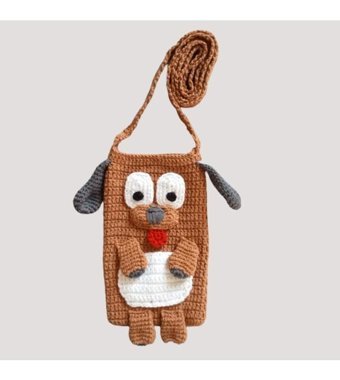 El Emeği Köpekcik Kadın Omuz Çantası Çok Renkli