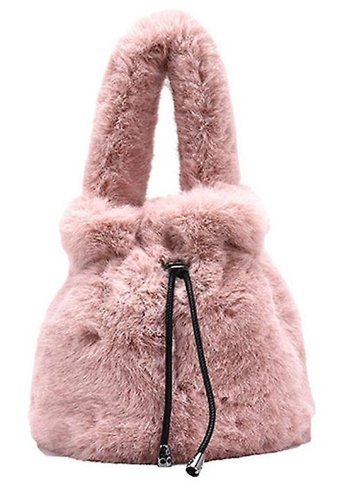 Alibee Kış Yeni Moda Kova Kurdele Basit DiyagonalKadın Omuz Çantası Pembe