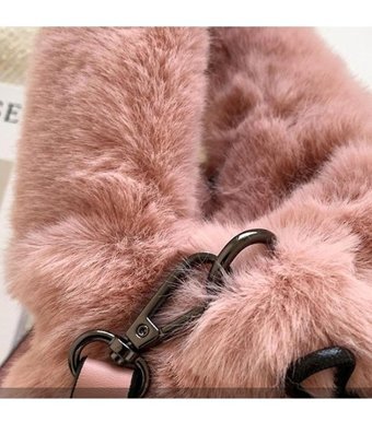 Alibee Kış Yeni Moda Kova Kurdele Basit DiyagonalKadın Omuz Çantası Pembe