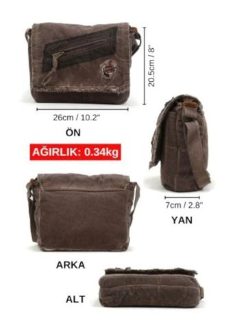 Old Cotton Cargo 7136 Küçük Kanvas Kadın Omuz Çantası Kahverengi