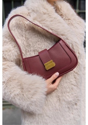 Gülşah Çaptı Bag Kısa Kadın Omuz Çantası Bordo
