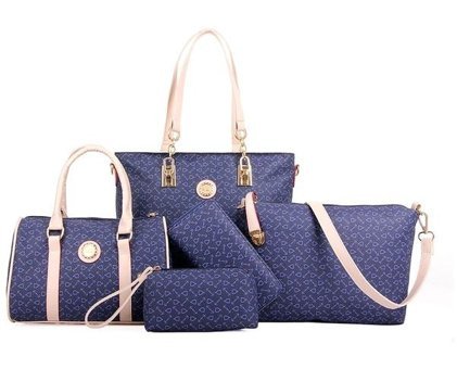 Worryfreeshopping Lbw Alt Beş Parçalı Set Kadın Omuz Çantası Mavi