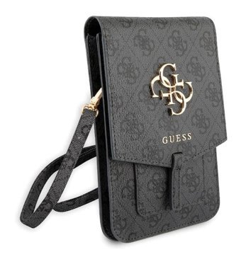 Guess Orjinal Lisanslı Mıknatıs Kapaklı 4G Desen 4G Logolu 5 Hazneli Kadın Omuz Çantası Gri