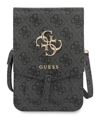 Guess Orjinal Lisanslı Mıknatıs Kapaklı 4G Desen 4G Logolu 5 Hazneli Kadın Omuz Çantası Gri
