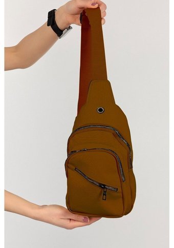 Elentra Unisex Kulaklık Usb Çıkışlı BKadın Omuz Çantası Kahverengi - Taba