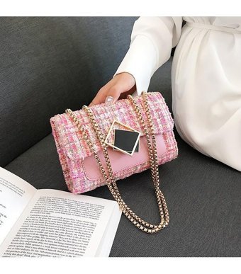 Jolita Popüler Kore Tarzı Zincir Kadın Omuz Çantası Pembe
