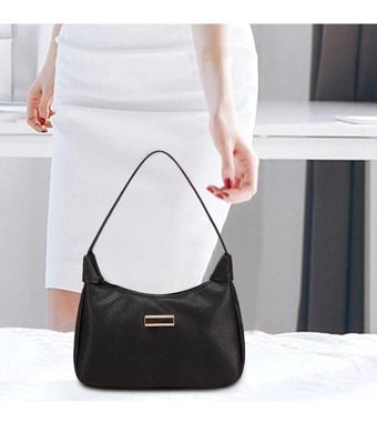 Magideal Suntek Çanta Trendy Fermuar Kapatma Kadın Omuz Çantası Siyah