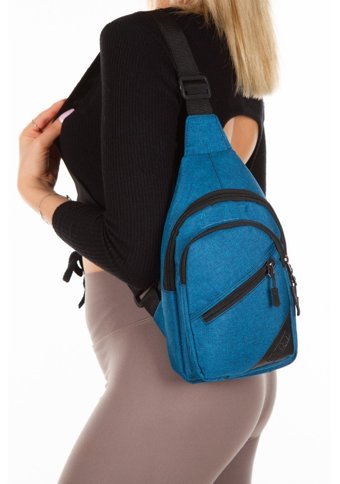 Kindfox Suya Dayanıklı Kumaş Unisex BodybagM Kadın Omuz Çantası Mavi