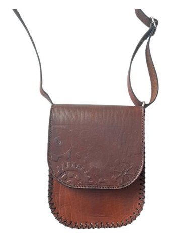 Lnleather Deri Elişçiliği Butiküretim Dişli Kadın Omuz Çantası Kahverengi