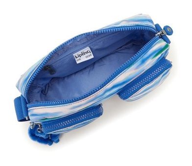 Kipling Chilly Up Desenli Dıluted Kadın Omuz Çantası Beyaz - Mavi