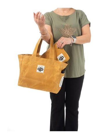Paqpa Qp Ronda Tote Bag Mumlu Kanvas Kadın Omuz Çantası Camel