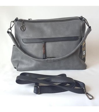 Nas Bag 1341 Model Renk Lizbon Kadın Omuz Çantası Gri - Siyah