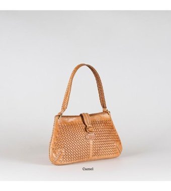 Gön Handmade Deri Örgü Kapril Kadın Omuz Çantası Siyah