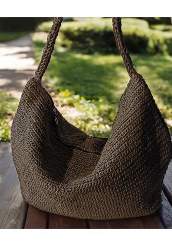 Ecndesing Hobo Plaj Kadın Omuz Çantası Kahverengi