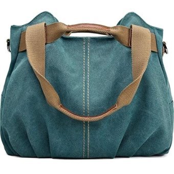 Jzcat Moda Akıllı Kanvas Tote Kadın Omuz Çantası Yeşil