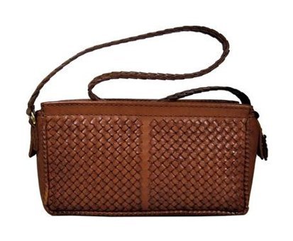 Gön Handmade Deri Örgü Yan Kadın Omuz Çantası Kırmızı