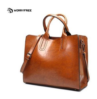 Worryfreeshopping Şık Büyük Kapasiteli Wr0419106 Kadın Omuz Çantası Kahverengi