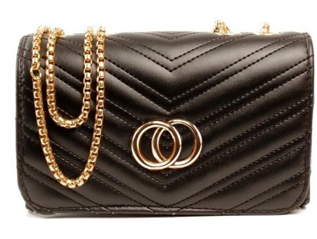 Luwwe Bag'S Zincir Şerit Desen Deri Logolu Mini 20791 Kadın Omuz Çantası Siyah