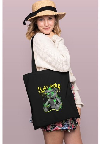Brz Collection Play e Tote Bag Gabardin Kadın Omuz Çantası Siyah