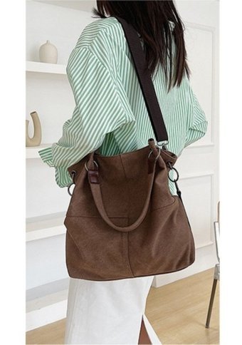 Chelsea Kanvas Tote Bag Kadın Omuz Çantası Kahverengi