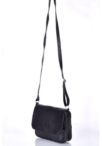Fubileather Hakiki Deri Çok Gözlü Kadın Omuz Çantası Siyah