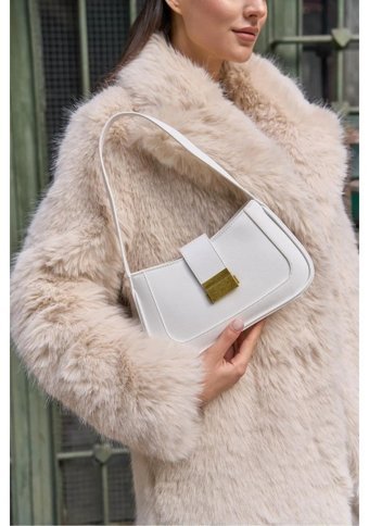 Gülşah Çaptı Bag Kısa Kadın Omuz Çantası Beyaz