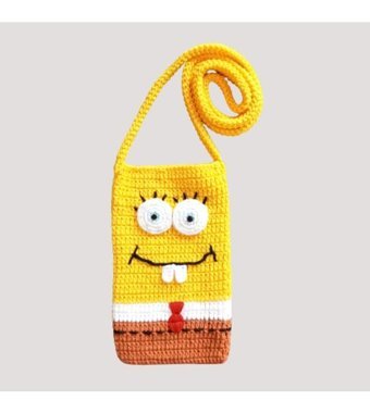 El Emeği Sünger Bob Kadın Omuz Çantası Çok Renkli