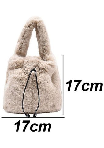 Alibee Kış Yeni Moda Kova Kurdele Basit DiyagonalKadın Omuz Çantası Beyaz