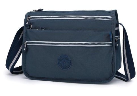 Smart Bags Krinkıl Kumaş Postacı Kadın Omuz Çantası Lacivert