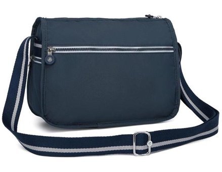 Smart Bags Krinkıl Kumaş Postacı Kadın Omuz Çantası Lacivert