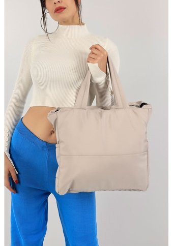 Modhy Shopper Büyük Boy Cecil Kadın Omuz Çantası Vizon