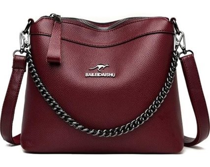 Worryfreeshopping Xcj Zincir Detaylı Messenger Kadın Omuz Çantası Kırmızı