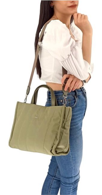 Çlk Accessories Kumaş Kadın Omuz Çantası Yeşil